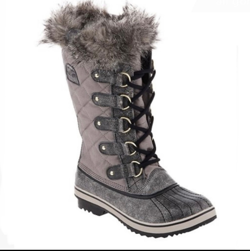 SOREL TORFINO SNOW BOOTS IN KETTLE & BLACK, SZ 7
